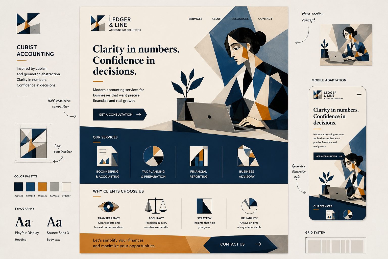 Cubist Accounting visual concept